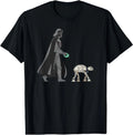 Star Wars Darth Vader Dog Walker Meme Funny T-Shirt Tee for Men Women
