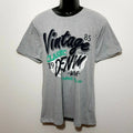 Men's T-Shirt Crew Neck Summer Shirt Grey With Lettering Size XL
