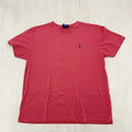 Mens Classic Polo Ralph Lauren V-Neck T-Shirt M Red Pony Logo Preppy