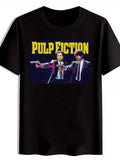 [Pulp Fiction T-Shirt] Black Men's Pulp Fiction Graphic T-Shirt | Casual Crew Ne