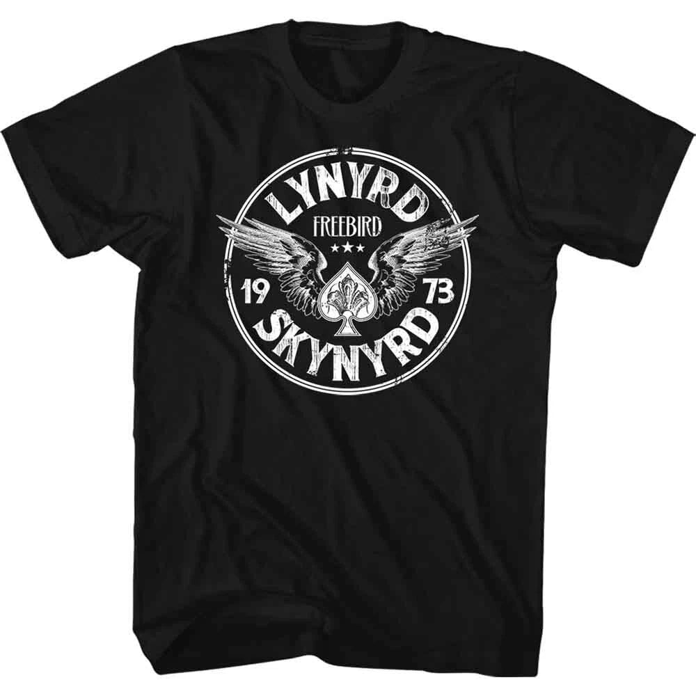 Lynyrd Skynyrd T-Shirt Freebird 73 Wings Rock Official New Black