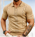 Men's Short Sleeve Slim Fit Shirts Knitted Shirts Casual Golf Shirt