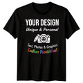 Custom Personalised T-Shirt | Design Your Own Text Photo Graphic | Mens Kids