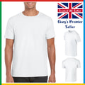 WHITE Gildan Softstyle Ringspun T-Shirt * Mens Plain Tee * Blank GD01 * Shirt