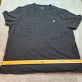 Polo Ralph Lauren T-Shirt Mens XXL V-Neck Short Sleeve Charcoal Gray Tee Cotton.