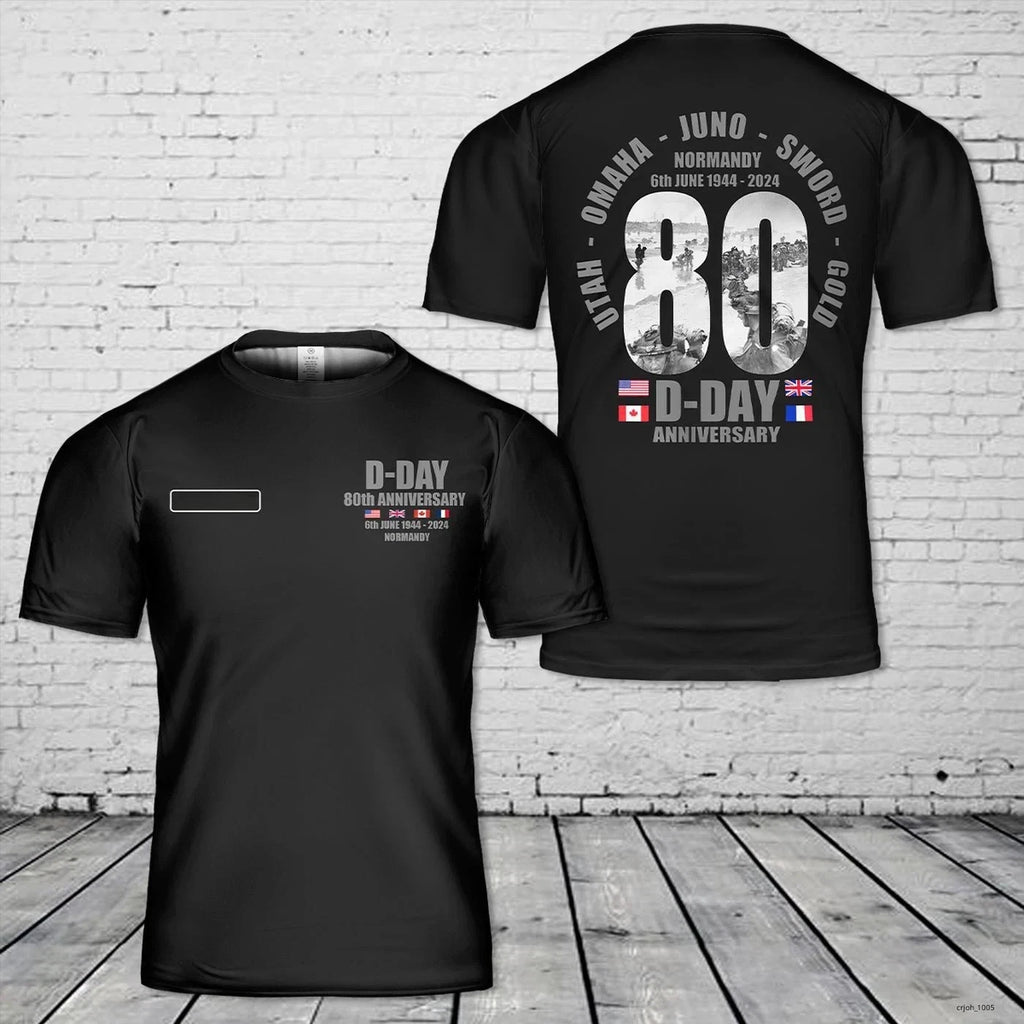 Custom Name D-Day 80th Anniversary 2024 T-Shirt 3D
