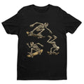 Skateboard Skeleton T-Shirt Funny Skating Graphic Tee Mens Black Cotton Top UK