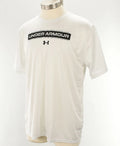 UNDER ARMOUR Mens White Performance Graphic Lightweight Training T Shirt L NWT