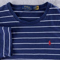 Polo Ralph Lauren Striped T-Shirt Mens Size Medium Blue White Cotton Slim Fit
