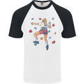 Female Rock Climber Climbing Wall Mens S/S Baseball T-Shirt