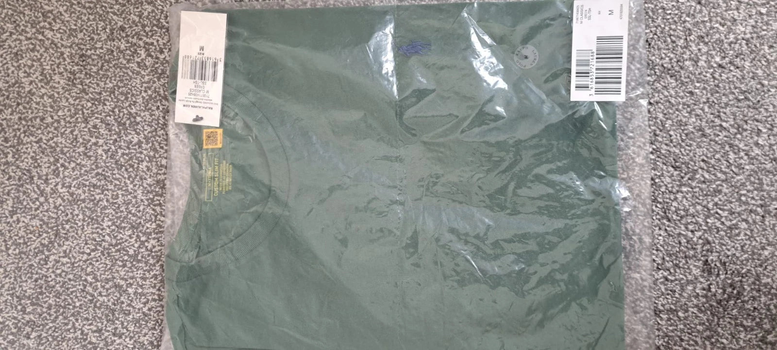 Ralph lauren Custom Slim Fit Jersey Crewneck Green T-shirt.  Mens Size M