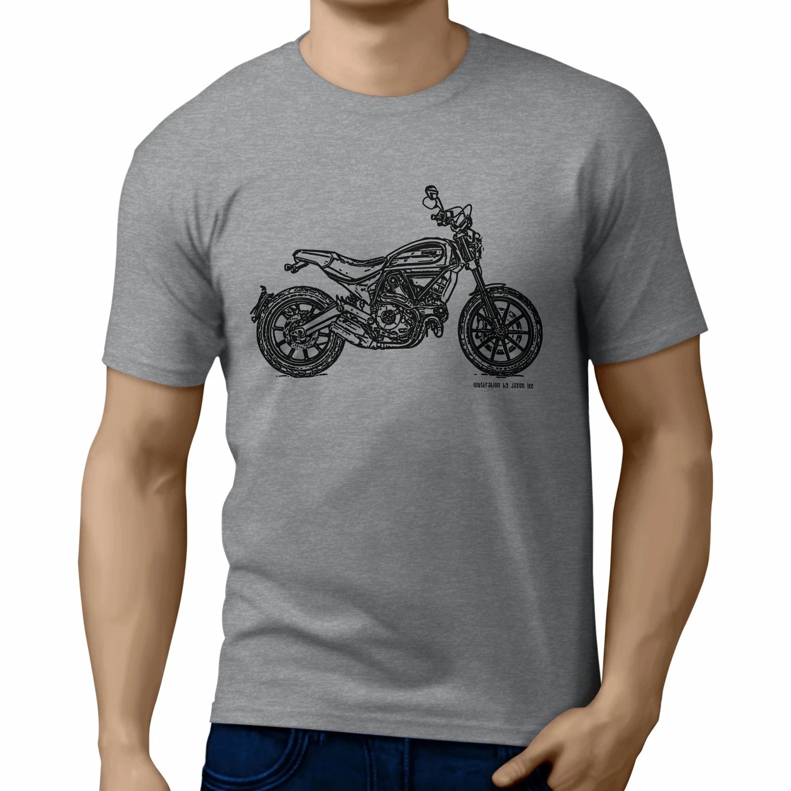 JL Illustration For A Ducati Scrambler Full Throttle Motorbike Fan T-shirt