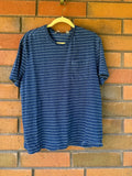 Michael Bastian Short Sleeve Top Striped Blue & White Mens Size XL