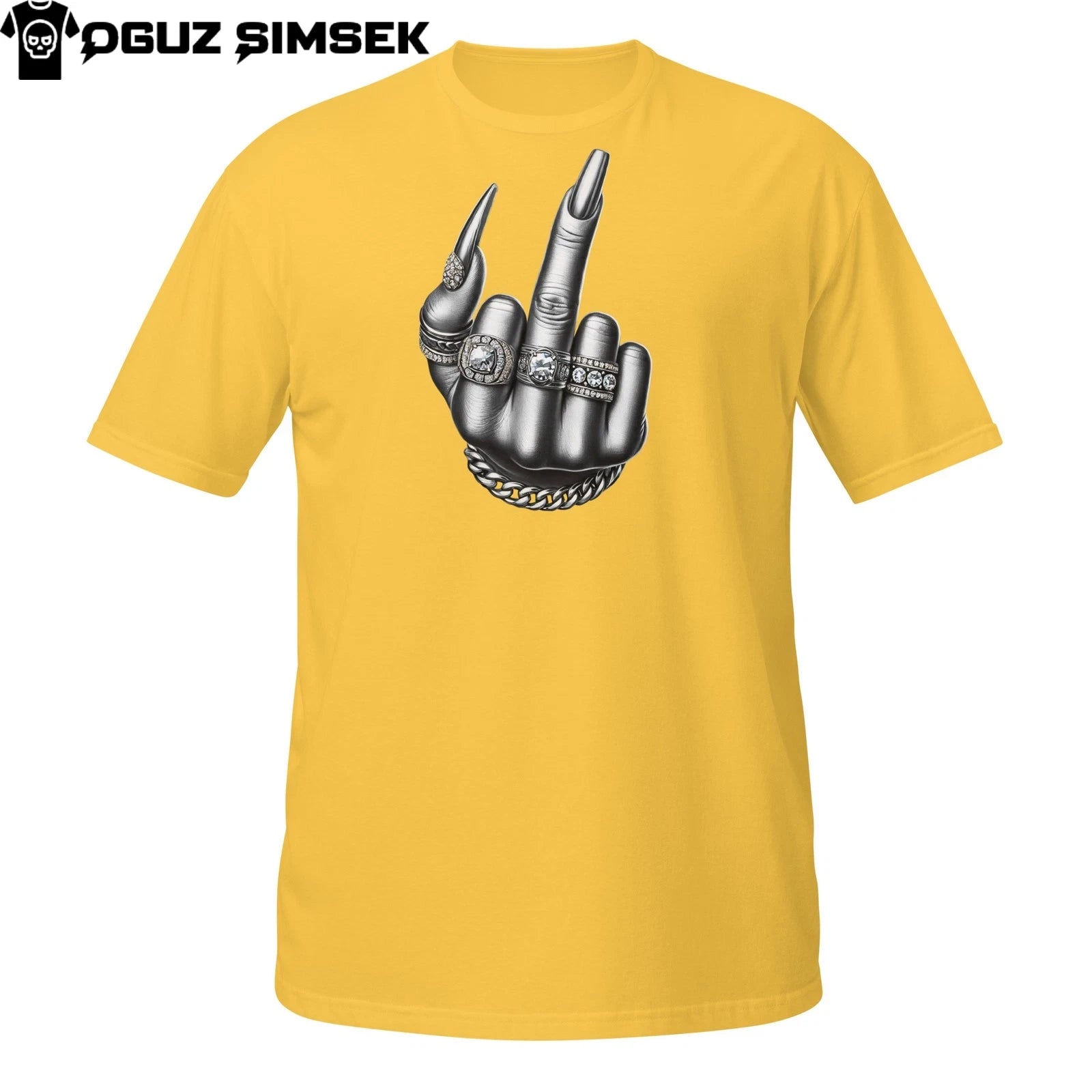 Stylish F U Hand T-Shirt – Silver Nail Lady Gesture Streetwear Graphic Design