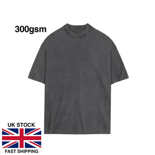 300gsm Blank Acid Wash T shirt - Ultra Heavyweight Blank - Vintage Style Stone