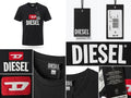 Diesel Diego Men`s Spellout Embroidered Graphic Print t-Shirt Slim Fit