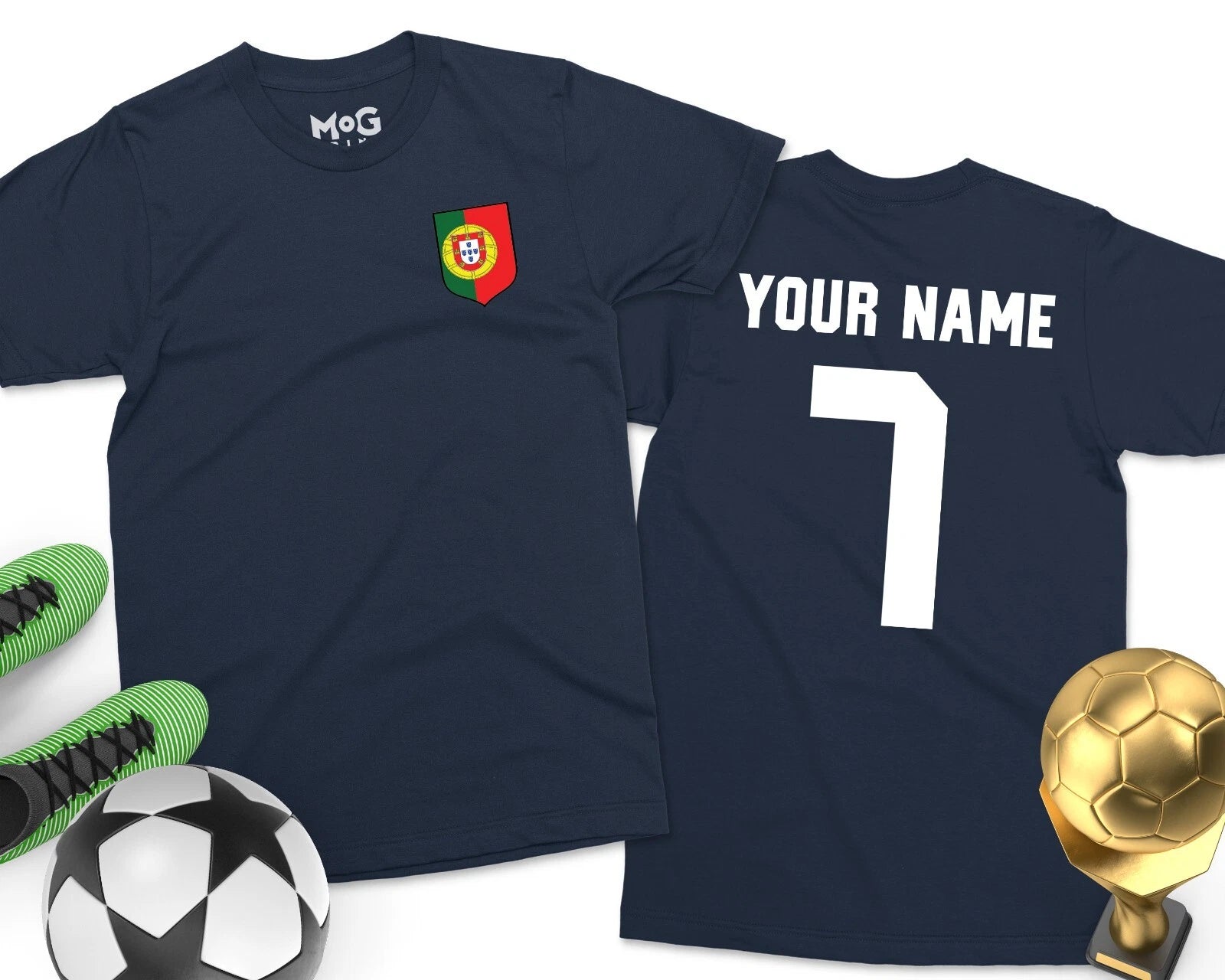 Portugal Custom Football T-shirt Personalised Footballer Gift Ronaldo Adult Kids