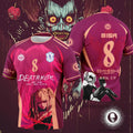 Death Note ANIME Football T-Shirts Quick Dry Polyester Breathable Tees