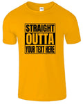 Personalized Straight Outta Custom Text Men's T Shirt Funny USA New Gift Tee