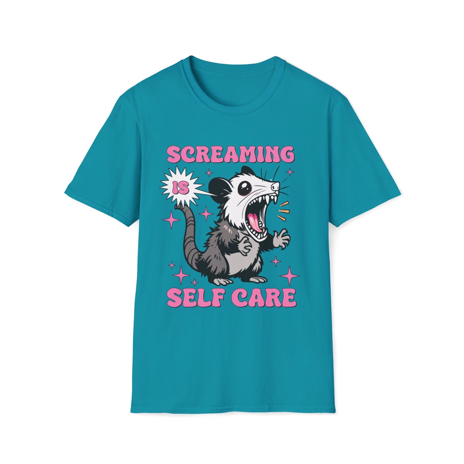 Screaming Is Self Care T-Shirt Funny Quote Graphic Tee