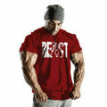 Men Gym Beast Bodybuilding Fitness Sport Workout Casual Cotton T-shirt Tee Vest
