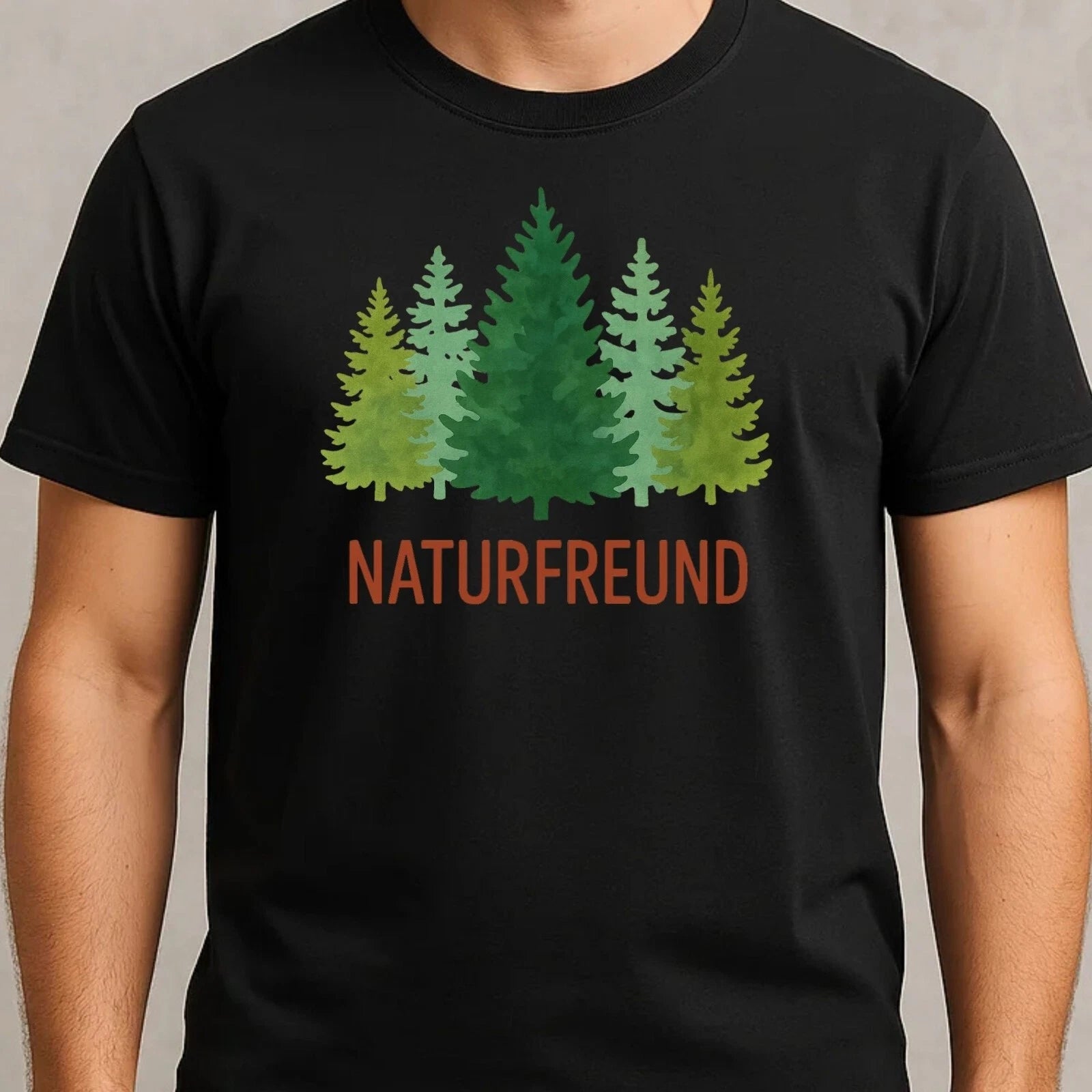 Mens Naturefriend Motif Cotton T-Shirt Size XS to 5XL
