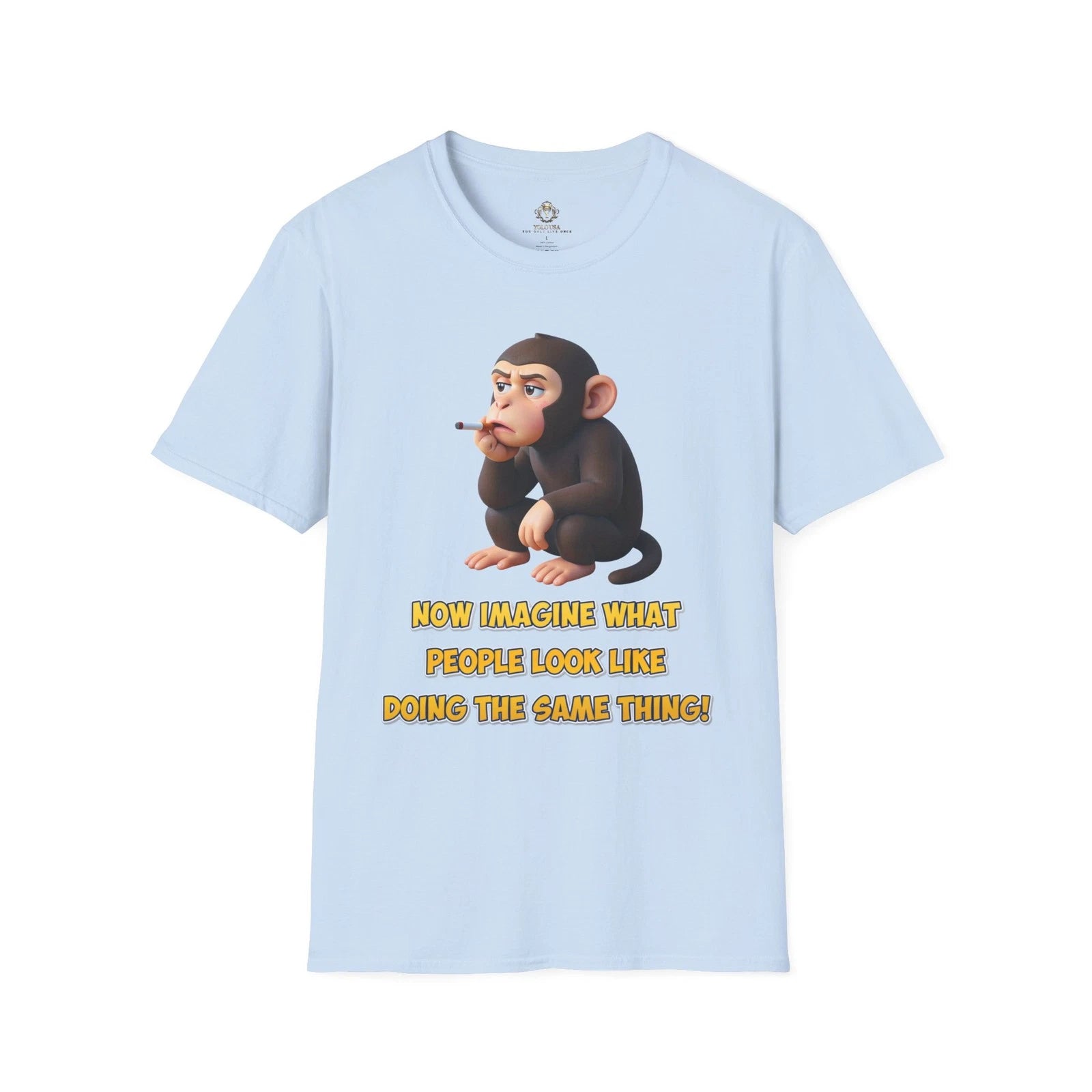 Smoking Monkey Illustration T-Shirt | Funny Quote Tee