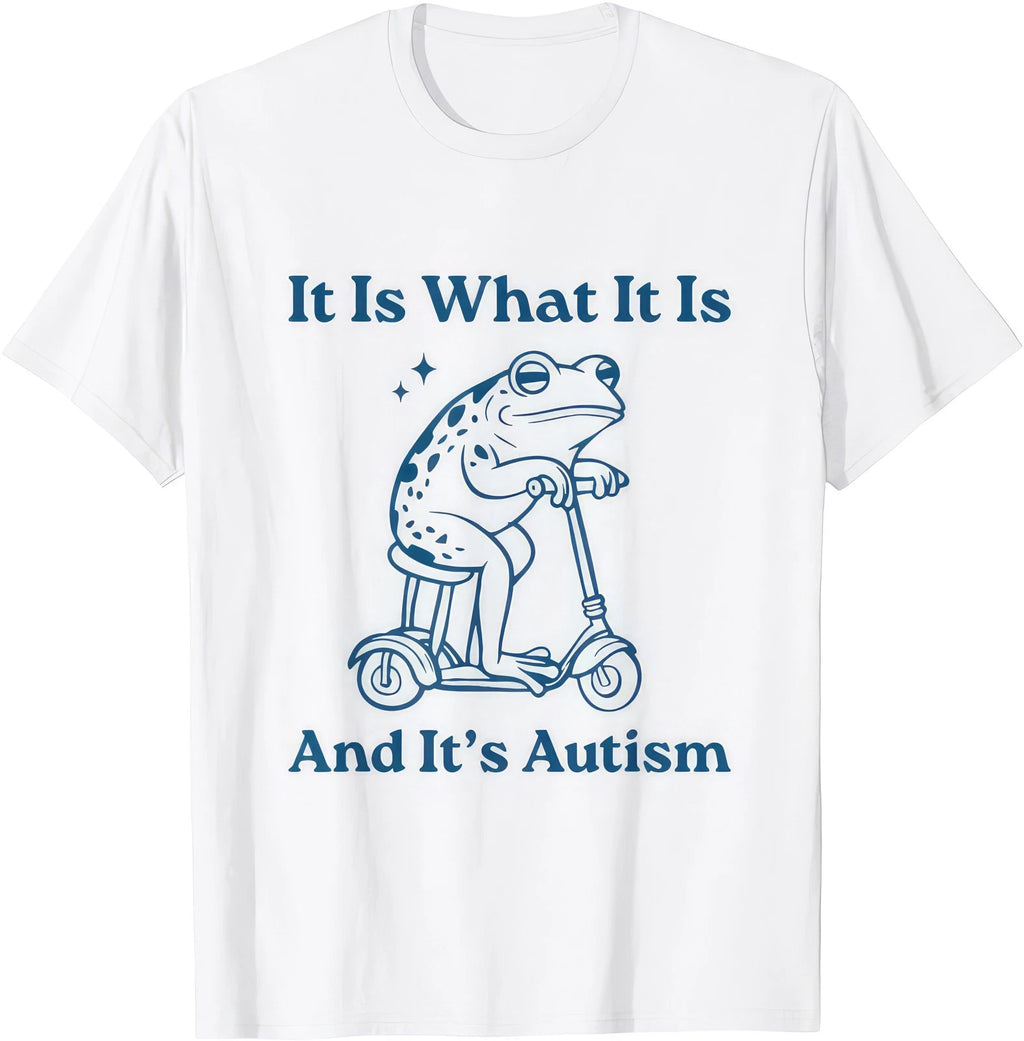 It Is What It Is Autism Awareness Frog Retro Funny Graphic T Shirt