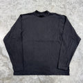 YZY Shirt Mens Medium Black Long Sleeve Mock Neck Minimalist Basic Yeezy Top