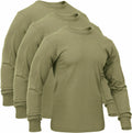 3 Pack Coyote Brown Official AR 670-1 Tactical US Army Solid Long Sleeve T-Shirt