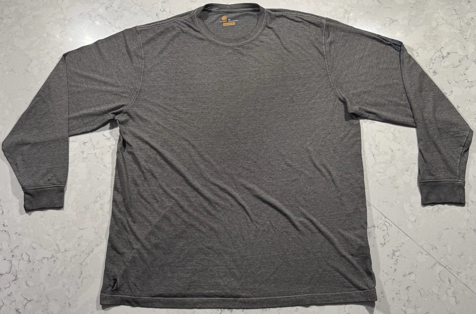 Carhartt Long Sleeve T-Shirt Mens XL Gray Original Fit Heavyweight Workwear Logo
