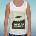 Canotta T-Shirt " UFO Space Writing Believe " Gift Idea