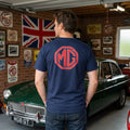 British Car Lover Tee, MG MGB GT Tshirt Heavy Cotton, Union Jack, 2 Colors