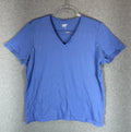 Lands End Shirt Mens Large Blue V Neck Soft Cotton Casual Lightweight Tee
