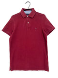 TOMMY HILFIGER Burgundy Slim Polo Neck T-Shirt Men Size S