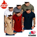 Mens Slim Fit T-Shirt With Neckline O Short Sleeve T-Shirt Blouses ☆