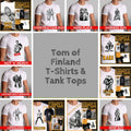 Tom of Finland T-shirts Tank Tops Gay Leather Fetish Muscle Men's Art Fitted Tee