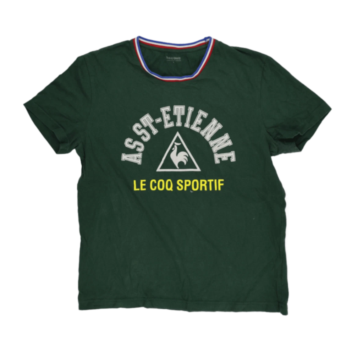 Le Coq Sportif Men's Green Crew Neck Short Sleeve Cotton T-Shirt Size L