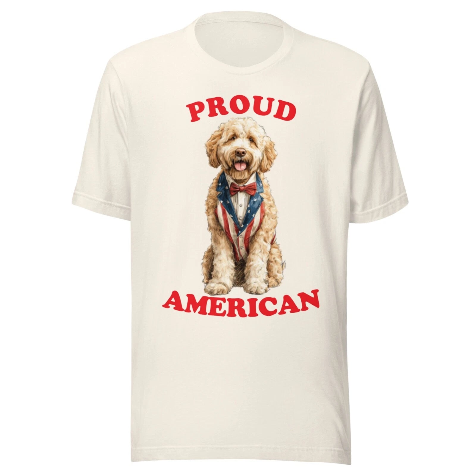 GOLDENDOODLE SHIRT - PATRIOTIC 4TH JULY AMERICAN ADULT - ALL SIZES - VTG WHITE 2