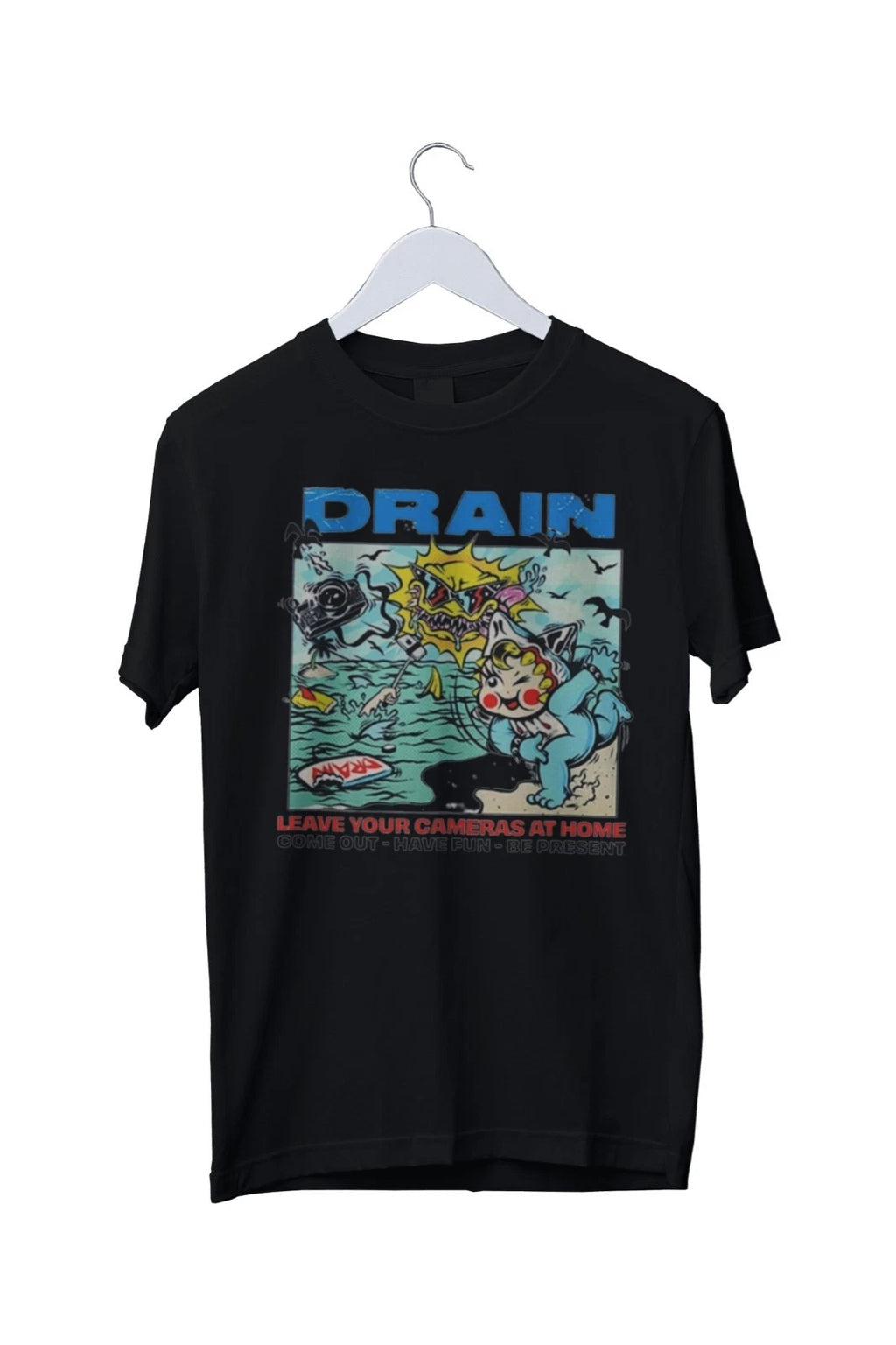 DRAIN Band On Tour In CALIFORNIA Graphic Print T-Shirt Mens S M L XL 2 3 4 XL