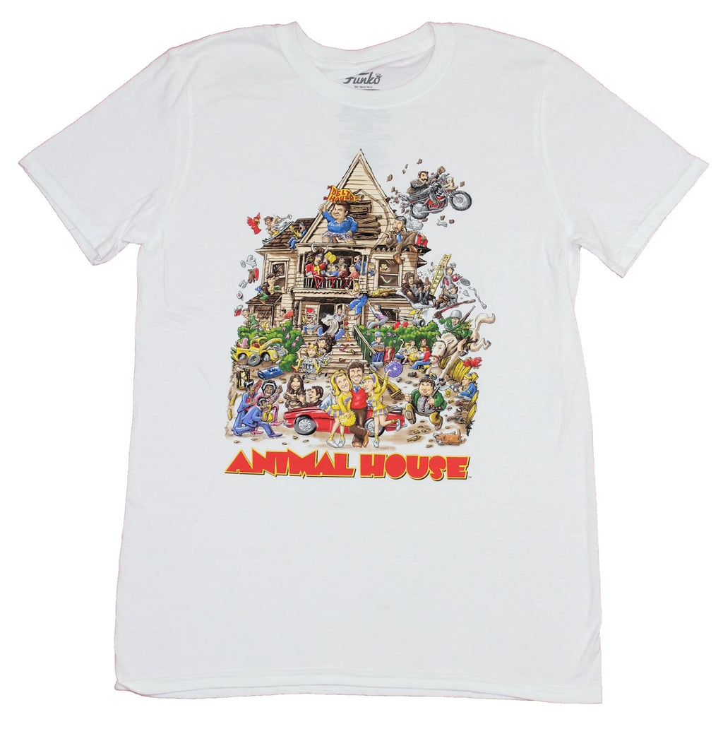 Animal House Mens T-Shirt- Classic Movie Poster Crazy House Image