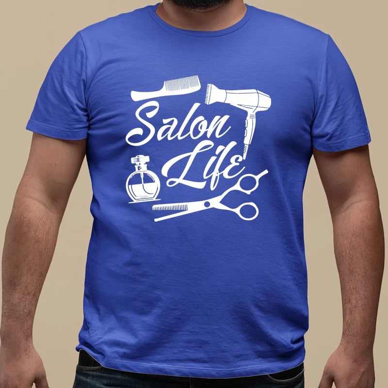 Salon Life Barber T-Shirt Hairstylist Salon Hairdresser Grooming Expert Gift