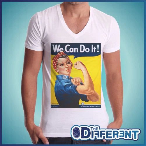 T-shirt V Neck We Can Do It! Poster The Happiness Is Have My T-shirt New
