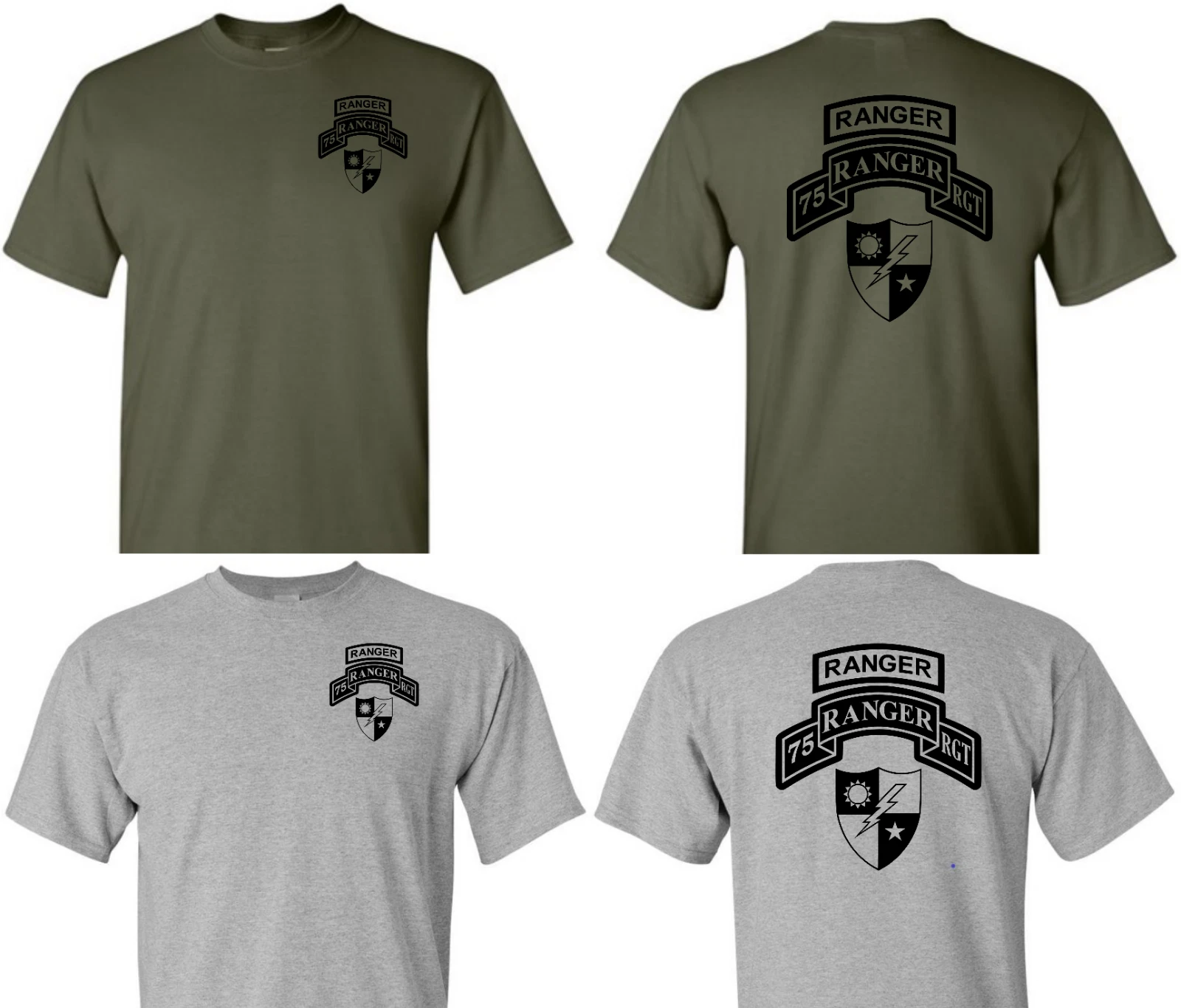 US Army Ranger DUI Shirt, ARMY Ranger Performance shirt, 75th Ranger Regiment