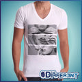 T-shirt V Neck Girl Cigarette Girl The Happiness Is Have My T-shirt New