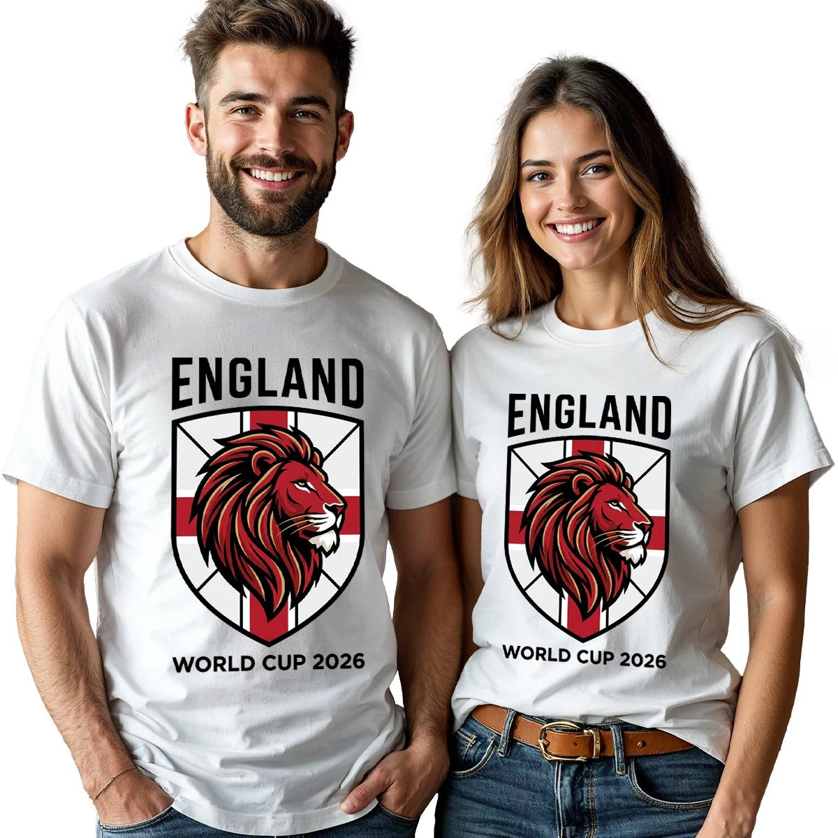 England Country Pride Couple T Shirts Football Coming Home Soccer