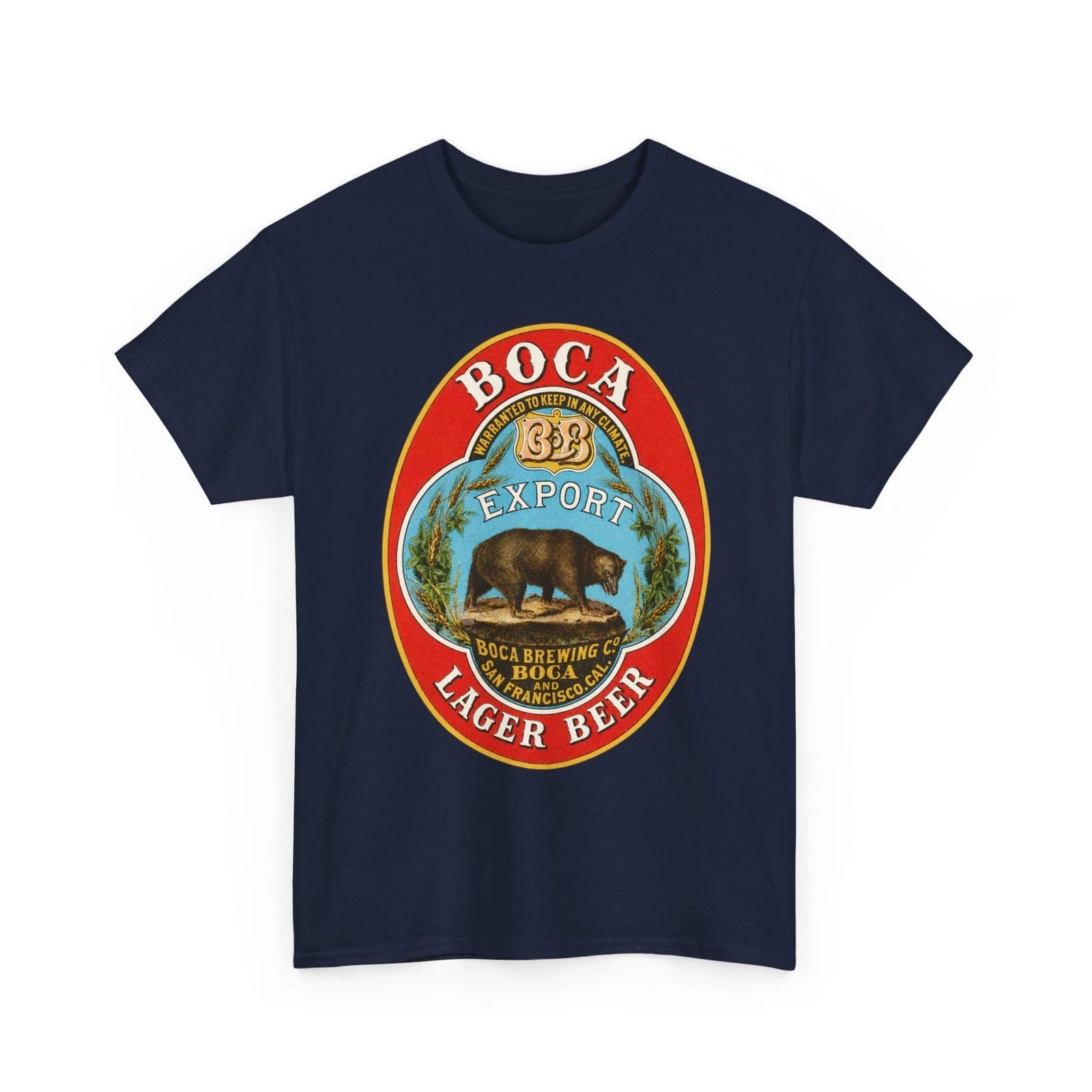 Boca Export San Francisco California Pre-Pro Brewing Co. Bear Retro Beer T-Shirt