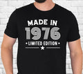 Personalised Made In 1976 Shirt Custom Birthday Gift Vintage Retro Tee Xmas Tops