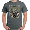 Custom Motorcycle T-Shirt Motorbike Mens Cafe Racer Skeleton Skull Biker