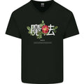 Japanese Flowers Quote Japan Magic Mens V-Neck Cotton T-Shirt